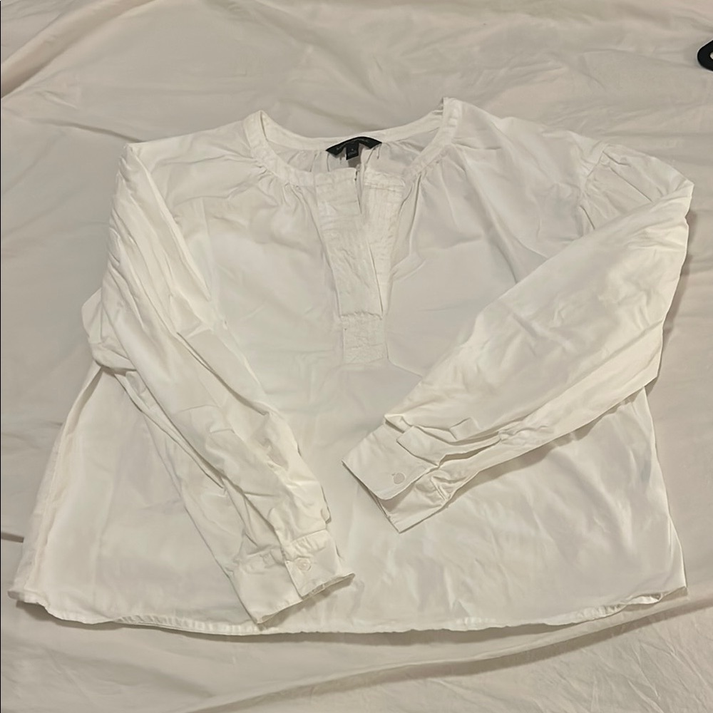 Banana Republic Puff Sleeve White Blouse